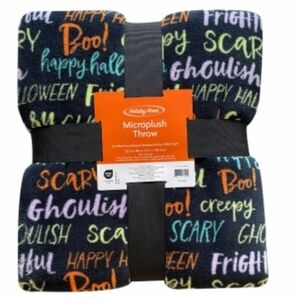 Halloween microplush throw blanket